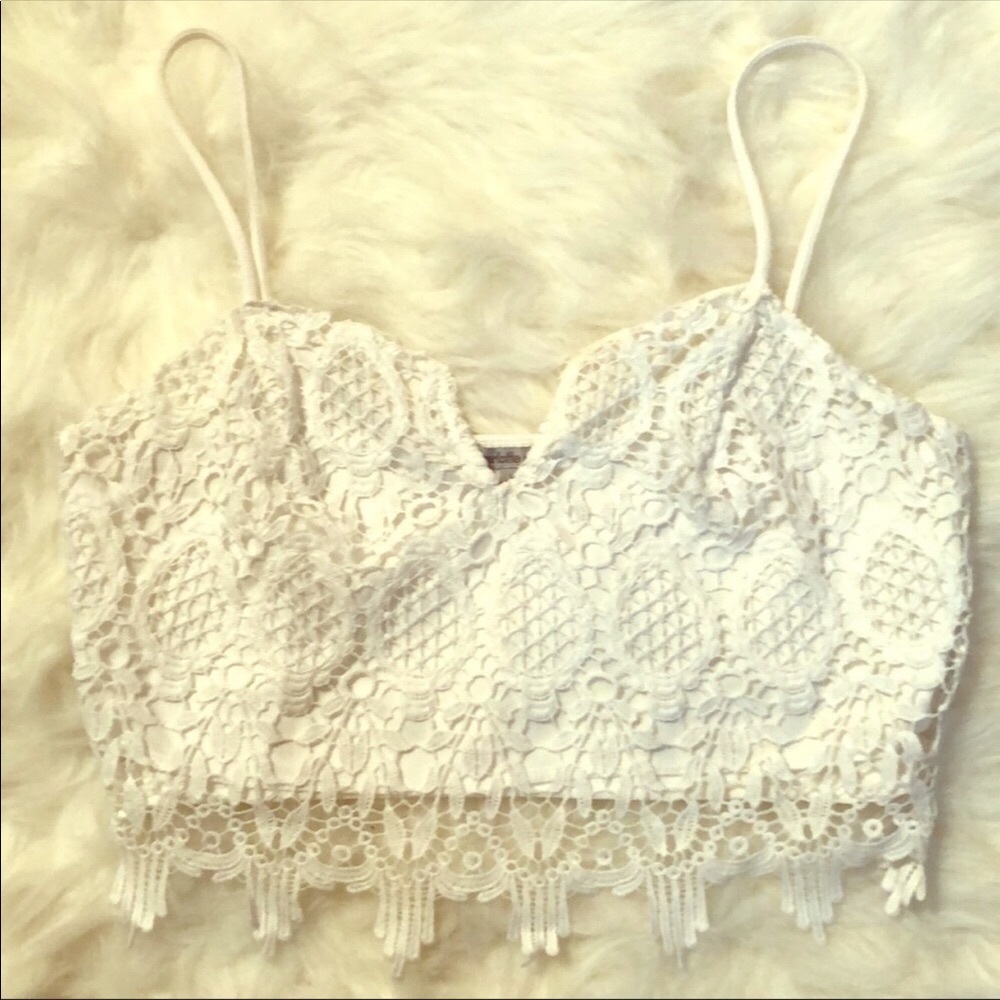 White Lace Crop Top